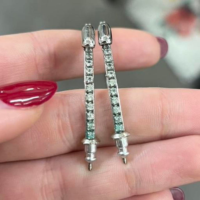 Christian Dior diamanté dog tag hoops