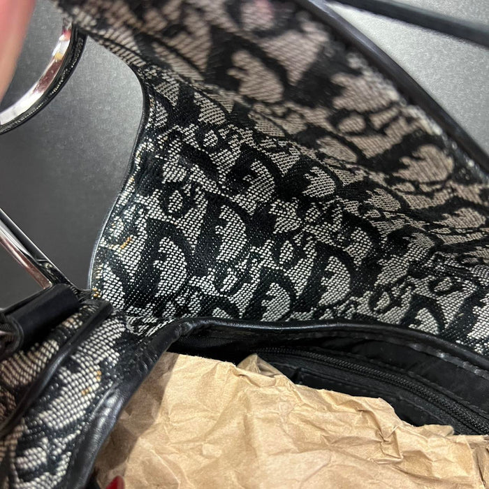 Christian Dior black oblique saddle bag