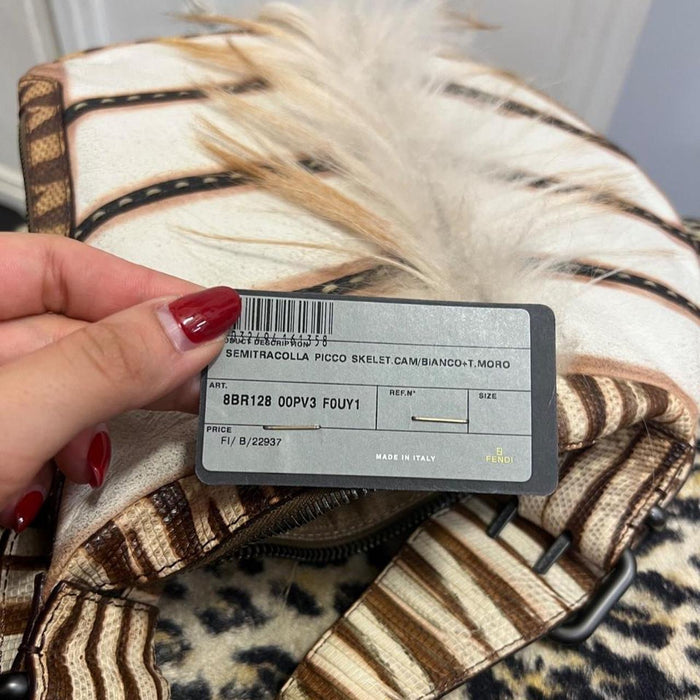 Fendi fur trimmed oyster bag