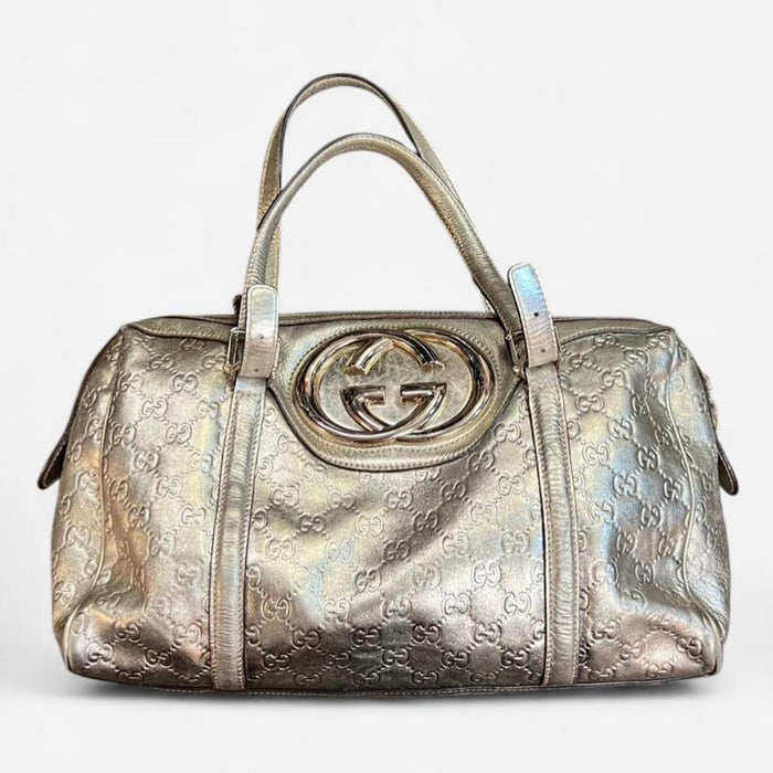 Gucci champagne Britt Boston bag