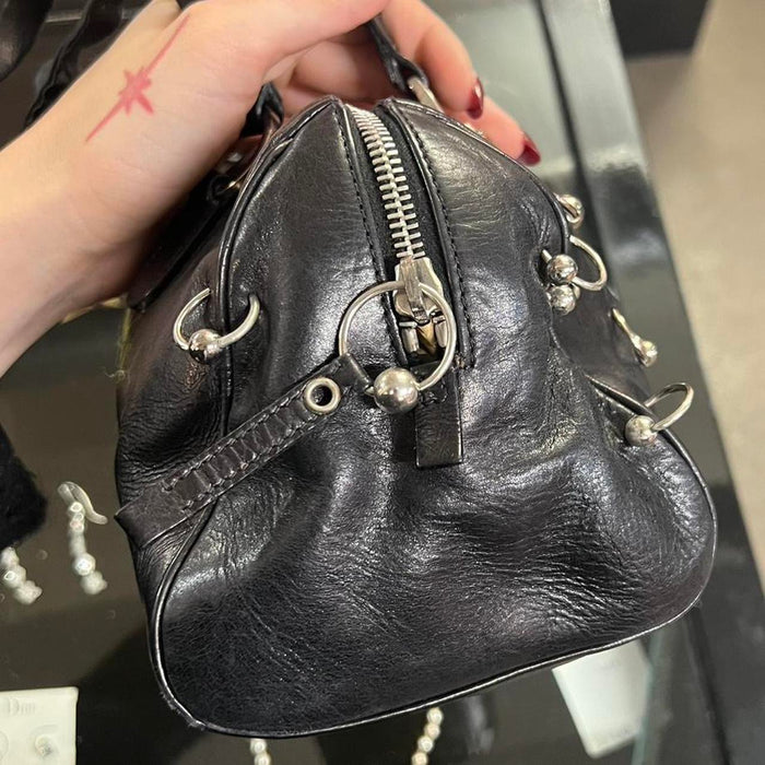 Dior hardcore black leather handbag