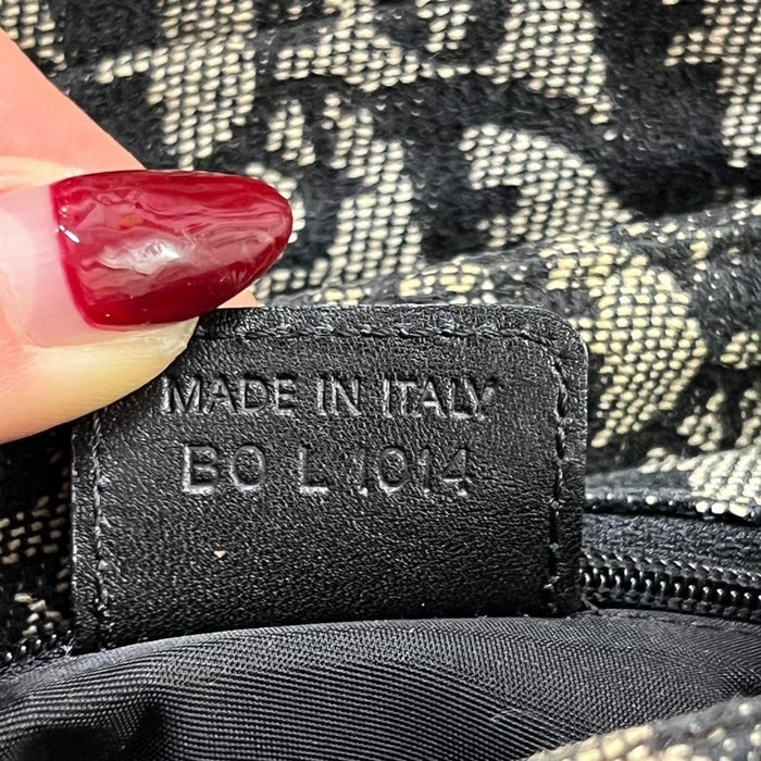 Christian Dior black trotter crossbody spellout strap bag