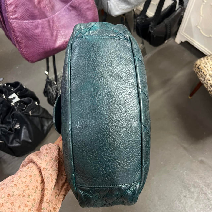 Chanel green on the road flap bag