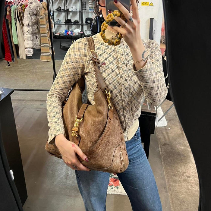 Gucci large Jackie brown leather shoulder bag
