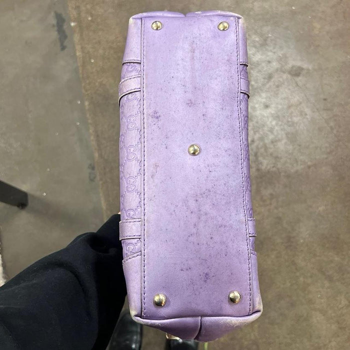 Gucci purple monogram heart tote bag