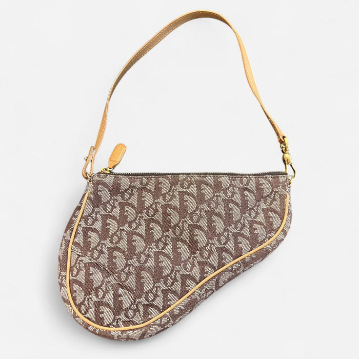 Dior brown mini saddle bag