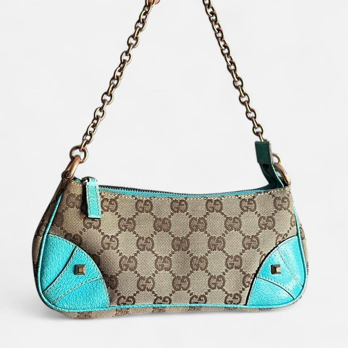 Gucci turquoise chain shoulder bag