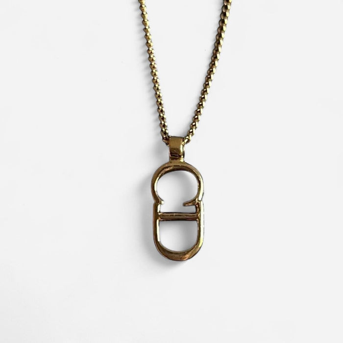 Dior gold CD logo necklace