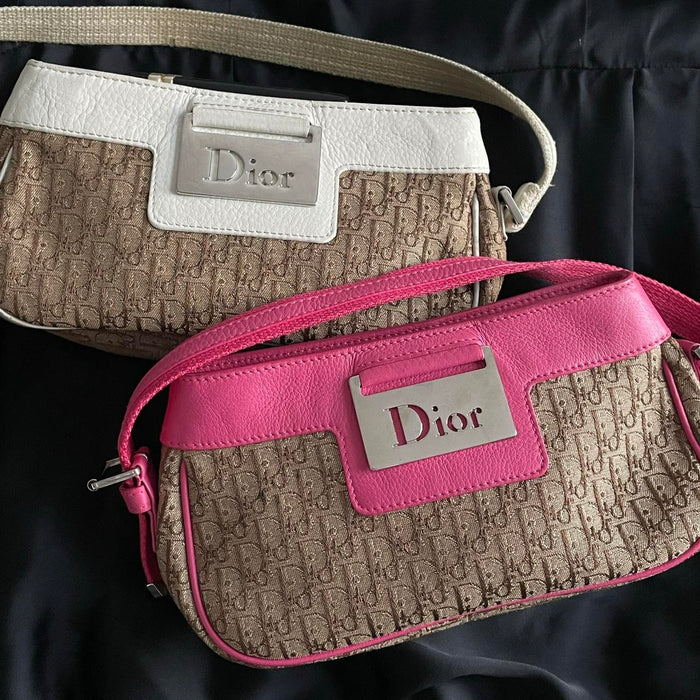 Dior monogram white shoulder bag