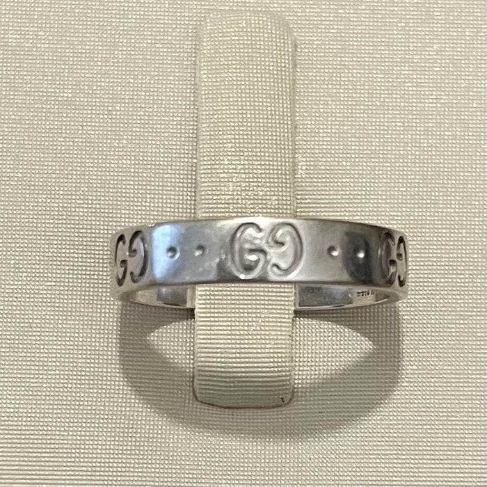Gucci white gold icon ring