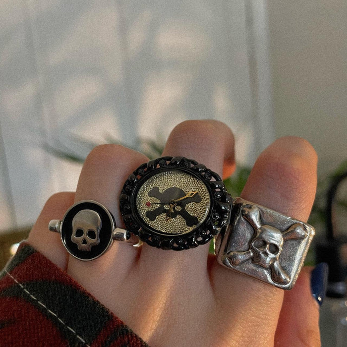 Vivienne Westwood black & gold skull watch ring