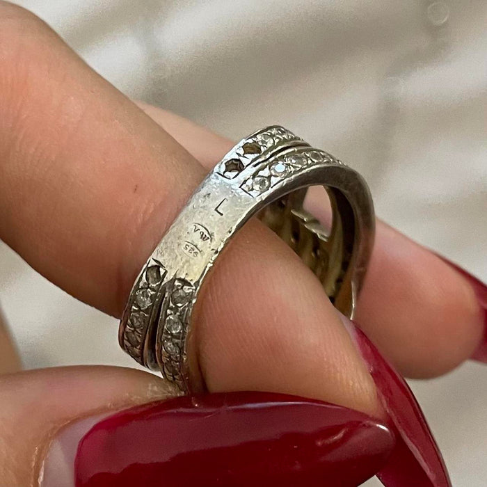 Vivienne Westwood vintage sterling silver crystal orb ring
