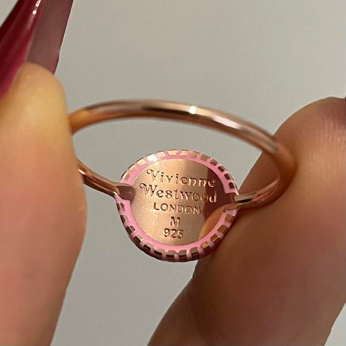 Vivienne Westwood rose gold & pink orb ring