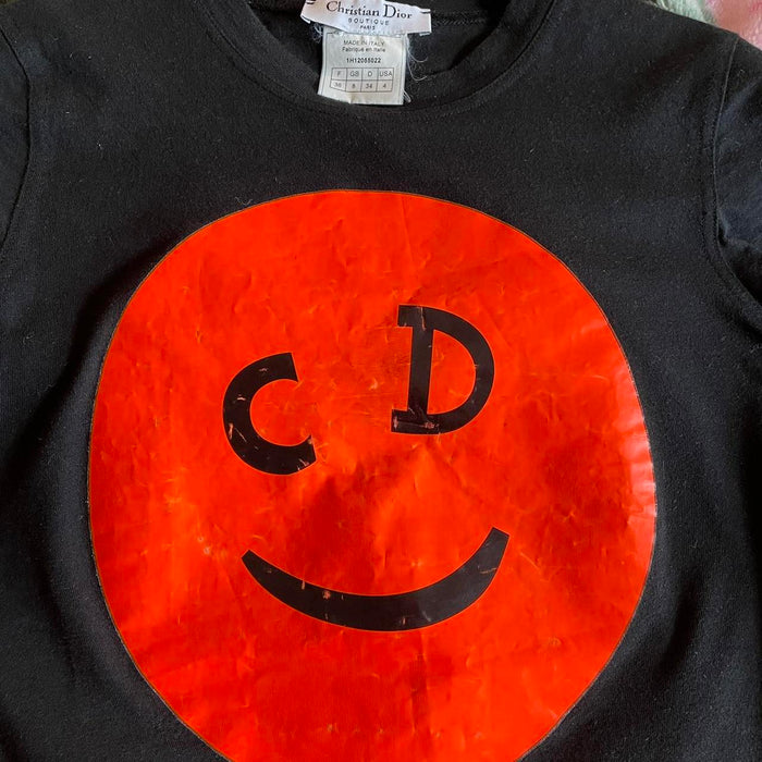 Christian Dior orange smiley top