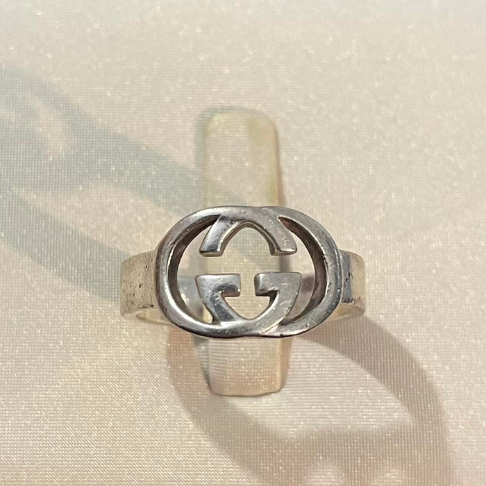 Gucci silver logo ring