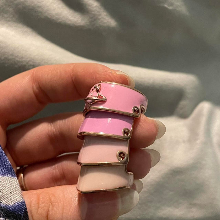 Vivienne Westwood vintage pink knuckleduster orb ring