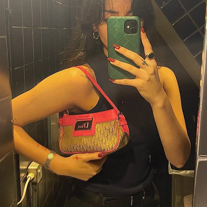 Dior monogram pink shoulder bag