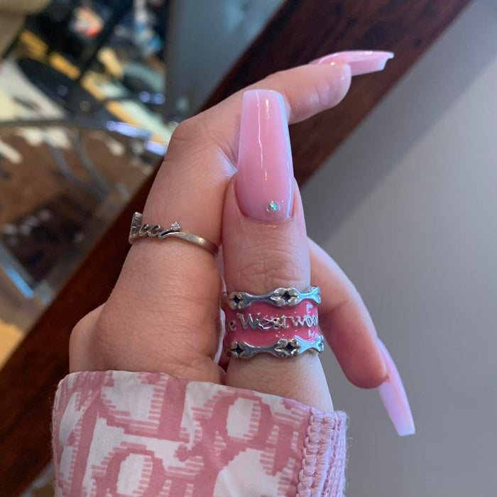 Vivienne Westwood pink bone ring
