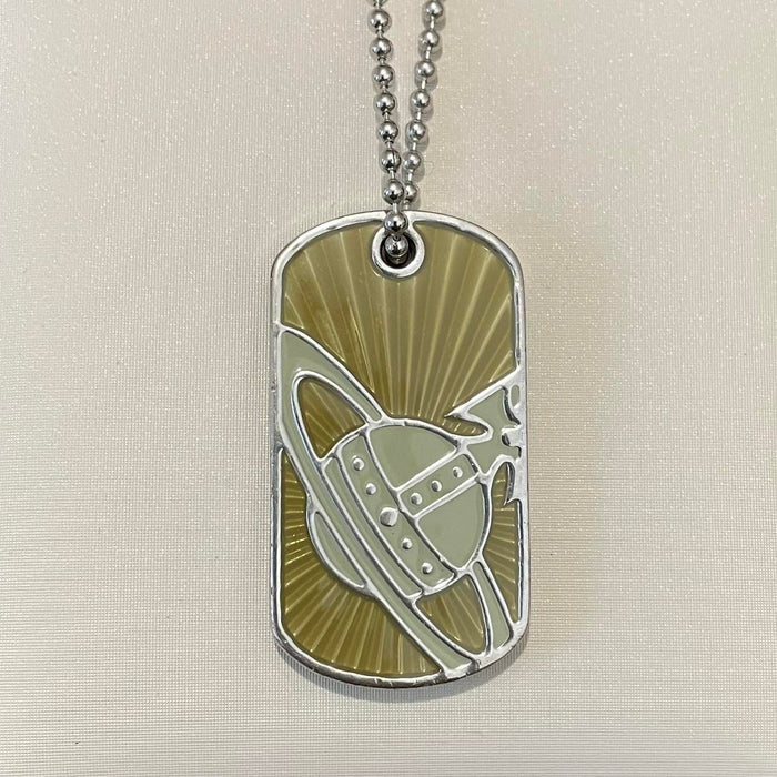 Vivienne Westwood silver orb dog tag necklace