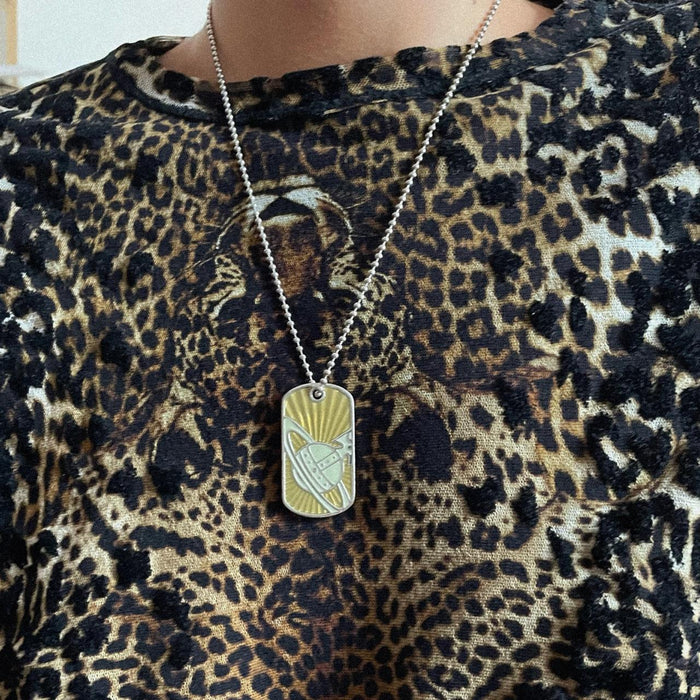 Vivienne Westwood silver orb dog tag necklace