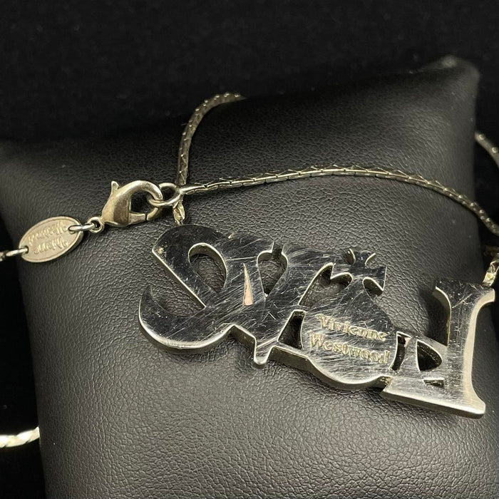 Vivienne Westwood silver & pink love orb necklace