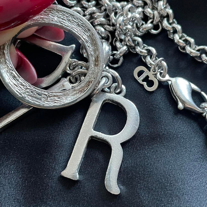 Dior large spellout charm necklace