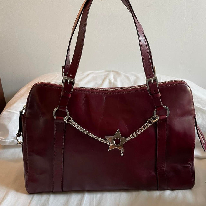Christian Dior red wine hardcore leather shoulder bag