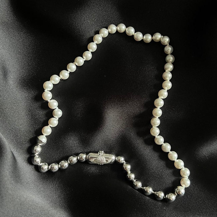 Vivienne Westwood pearl gold orb necklace