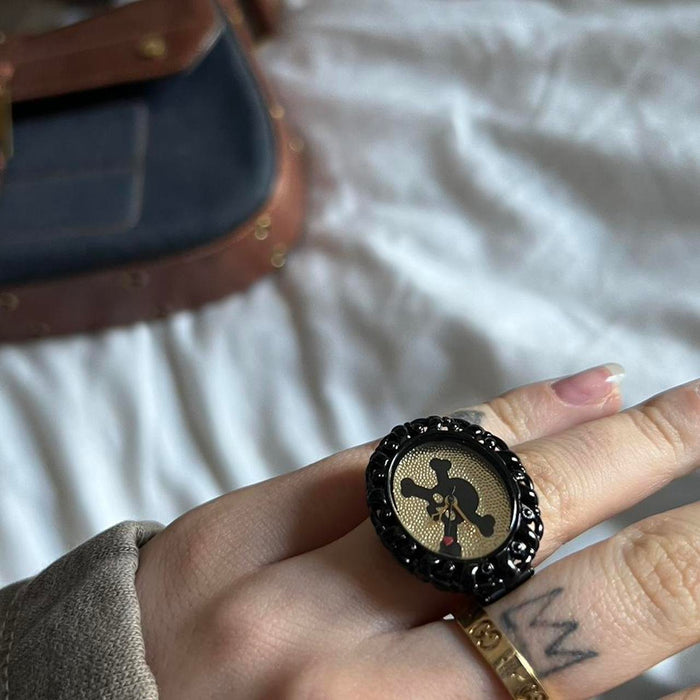 Vivienne Westwood black & gold skull watch ring