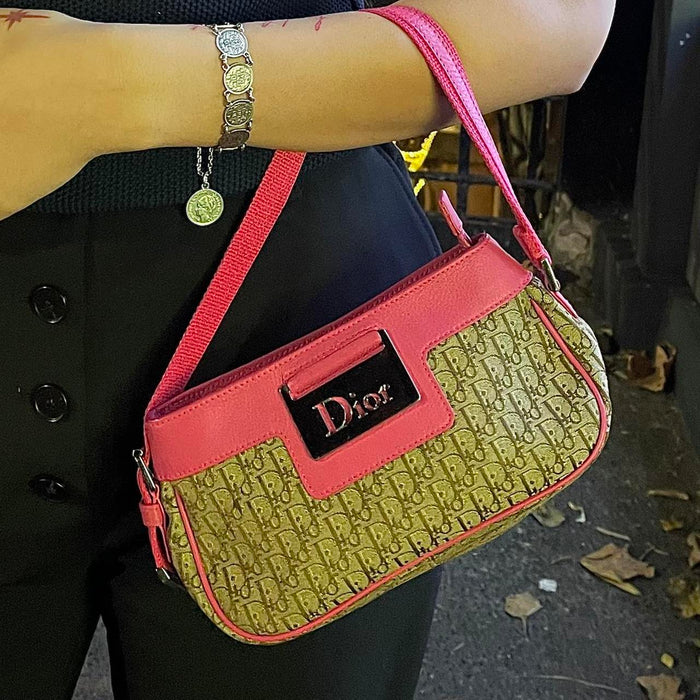 Dior monogram pink shoulder bag