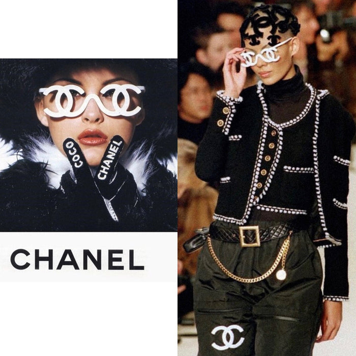 Chanel vintage white logo sunglasses
