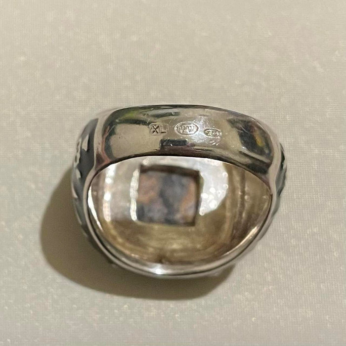 Vivienne Westwood silver marble college ring